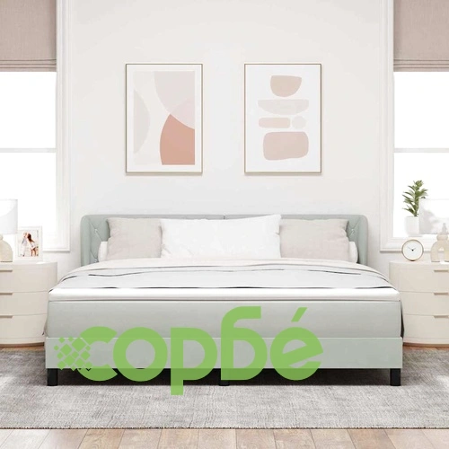 Легло тип Box Spring с матрак светлосиво 180x200 см кадифе ➤ топ цена ➤ sorbe.bg