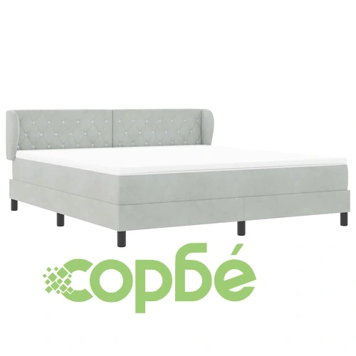Легло тип Box Spring с матрак светлосиво 180x200 см кадифе ➤ топ цена ➤ sorbe.bg