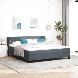 Легло Box Spring с матрак тъмно сиво 180x200 см кадифе