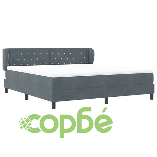 Легло Box Spring с матрак тъмно сиво 180x200 см кадифе ➤ топ цена ➤ sorbe.bg
