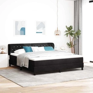 Легло Box Spring с матрак черно 180x200 см кадифе