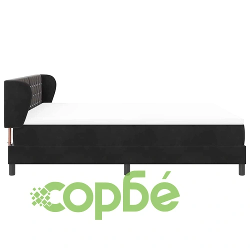 Легло Box Spring с матрак черно 180x200 см кадифе ➤ топ цена ➤ sorbe.bg
