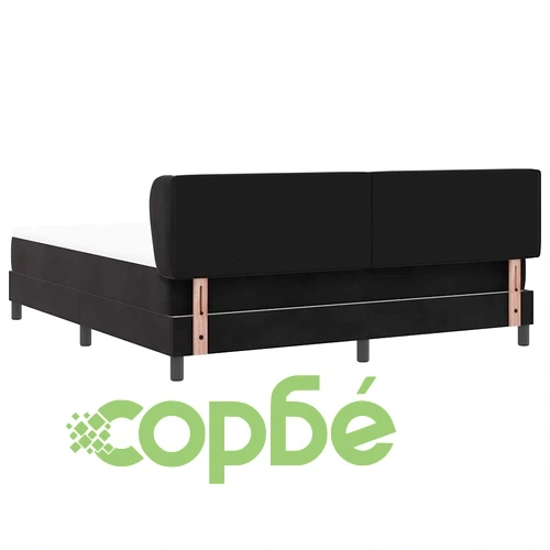 Легло Box Spring с матрак черно 180x200 см кадифе ➤ топ цена ➤ sorbe.bg