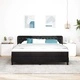 Легло Box Spring с матрак черно 180x200 см кадифе