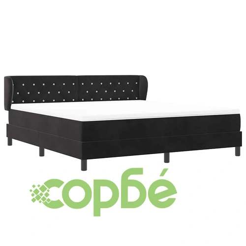 Легло Box Spring с матрак черно 180x200 см кадифе ➤ топ цена ➤ sorbe.bg