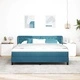 Легло Box Spring с матрак тъмно синьо 180x200 см кадифе