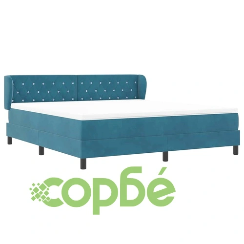 Легло Box Spring с матрак тъмно синьо 180x200 см кадифе ➤ топ цена ➤ sorbe.bg
