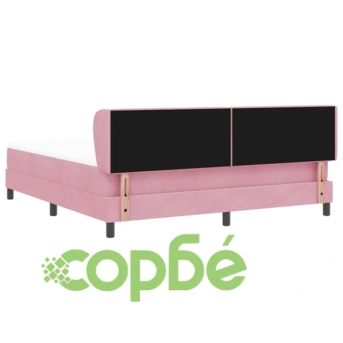 Легло тип Box Spring с матрак розово 180x200 см кадифе ➤ топ цена ➤ sorbe.bg