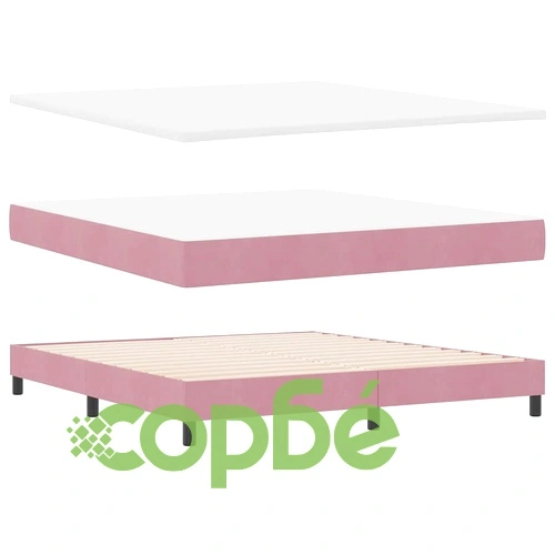 Легло тип Box Spring с матрак розово 180x200 см кадифе ➤ топ цена ➤ sorbe.bg