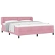 Легло тип Box Spring с матрак розово 180x200 см кадифе