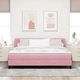 Легло тип Box Spring с матрак розово 180x200 см кадифе