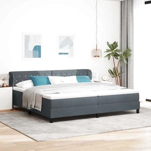Box Spring легло с матрак тъмно сиво 200x200 см кадифе