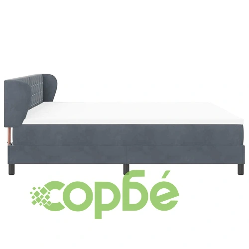 Box Spring легло с матрак тъмно сиво 200x200 см кадифе ➤ топ цена ➤ sorbe.bg