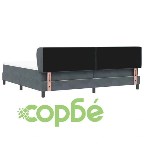 Box Spring легло с матрак тъмно сиво 200x200 см кадифе ➤ топ цена ➤ sorbe.bg