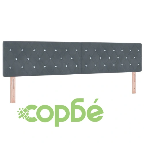 Box Spring легло с матрак тъмно сиво 200x200 см кадифе ➤ топ цена ➤ sorbe.bg