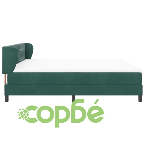 Легло Box Spring с матрак тъмнозелено 200x200 см кадифе ➤ топ цена ➤ sorbe.bg