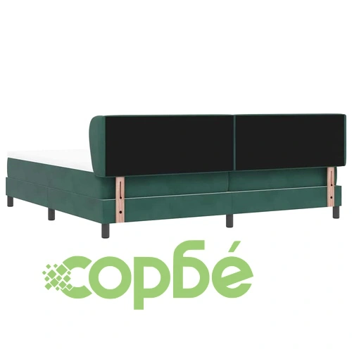 Легло Box Spring с матрак тъмнозелено 200x200 см кадифе ➤ топ цена ➤ sorbe.bg