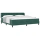 Легло Box Spring с матрак тъмнозелено 200x200 см кадифе
