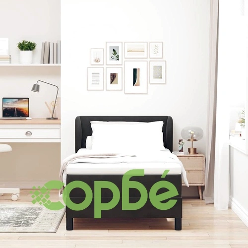 Легло тип Box Spring с матрак 80x200 см, черно кадифе ➤ топ цена ➤ sorbe.bg