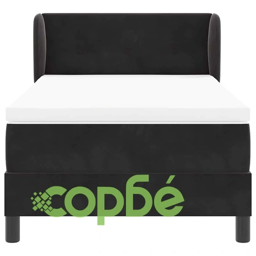 Легло тип Box Spring с матрак 80x200 см, черно кадифе ➤ топ цена ➤ sorbe.bg