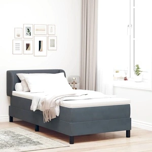 Box Spring легло с матрак тъмно сиво 90x190 см кадифе