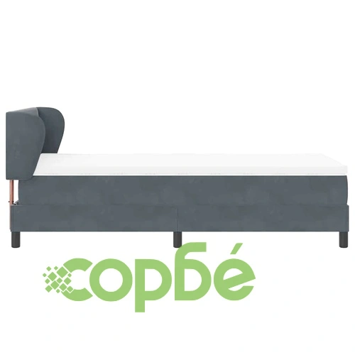 Box Spring легло с матрак тъмно сиво 90x190 см кадифе ➤ топ цена ➤ sorbe.bg