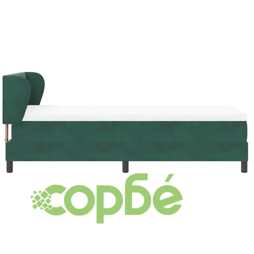Легло тип Box Spring с матрак тъмно зелено 90x190 см кадифе ➤ топ цена ➤ sorbe.bg