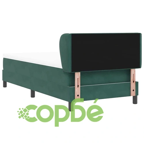 Легло тип Box Spring с матрак тъмно зелено 90x190 см кадифе ➤ топ цена ➤ sorbe.bg