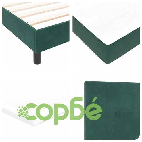 Легло тип Box Spring с матрак тъмно зелено 90x190 см кадифе ➤ топ цена ➤ sorbe.bg