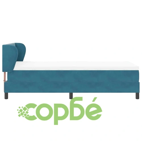 Легло Box Spring с матрак тъмно синьо 90x190 см кадифе ➤ топ цена ➤ sorbe.bg