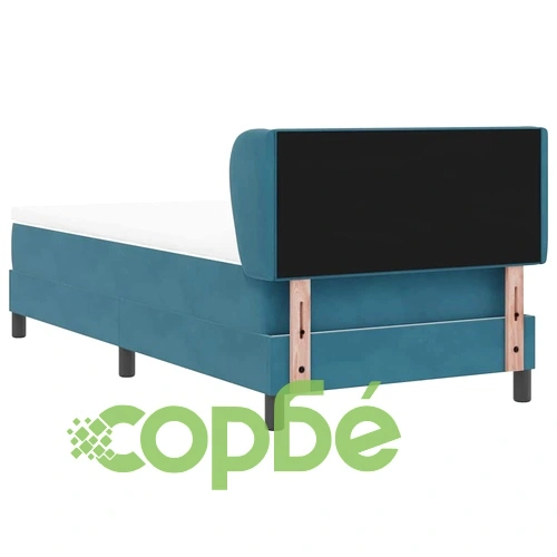 Легло Box Spring с матрак тъмно синьо 90x190 см кадифе ➤ топ цена ➤ sorbe.bg