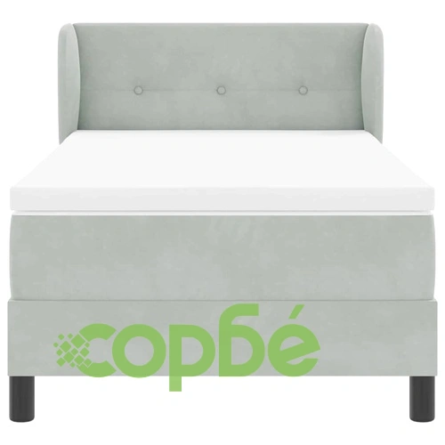 Легло тип Box Spring с матрак тъмно сиво 90x200 см кадифе ➤ топ цена ➤ sorbe.bg
