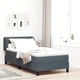 Box Spring легло с матрак тъмно сиво 100x200 см кадифе