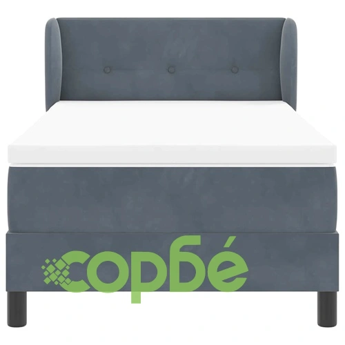 Box Spring легло с матрак тъмно сиво 100x200 см кадифе ➤ топ цена ➤ sorbe.bg