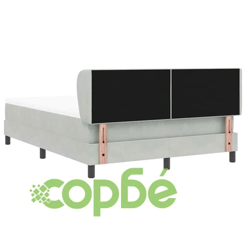 Легло Box Spring с матрак светлосиво 140x190 см кадифе ➤ топ цена ➤ sorbe.bg