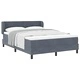 Легло тип Box Spring с матрак тъмно сиво 140x190 см кадифе