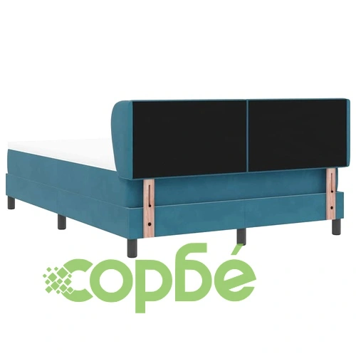 Легло Box Spring с матрак тъмносиньо 140x190 см кадифе ➤ топ цена ➤ sorbe.bg