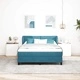 Легло Box Spring с матрак тъмносиньо 140x190 см кадифе