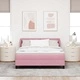 Легло Box Spring с матрак розово 140x190 см кадифе