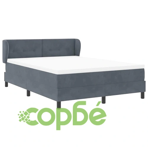 Легло тип Box Spring с матрак тъмно сиво 140x200 см кадифе ➤ топ цена ➤ sorbe.bg