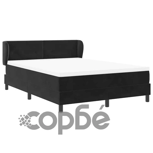 Легло Box Spring с матрак черно 160x200 см кадифе ➤ топ цена ➤ sorbe.bg