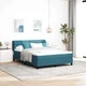 Легло тип Box Spring с матрак тъмно синьо 160x200 см кадифе