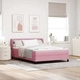 Легло Box Spring с матрак розово 160x200 см кадифе