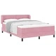 Легло Box Spring с матрак розово 160x200 см кадифе