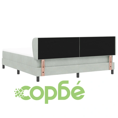 Луксозно легло с матрак от кадифе в светлосиво, 180x200 см ➤ топ цена ➤ sorbe.bg