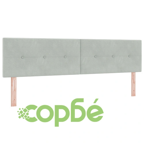 Луксозно легло с матрак от кадифе в светлосиво, 180x200 см ➤ топ цена ➤ sorbe.bg