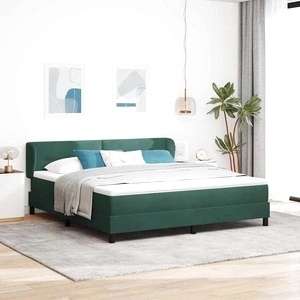Легло тип Box Spring с матрак тъмнозелено 180x200 см кадифе