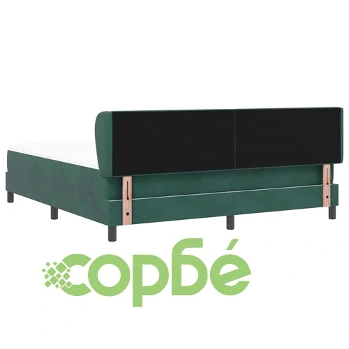 Легло тип Box Spring с матрак тъмнозелено 180x200 см кадифе ➤ топ цена ➤ sorbe.bg