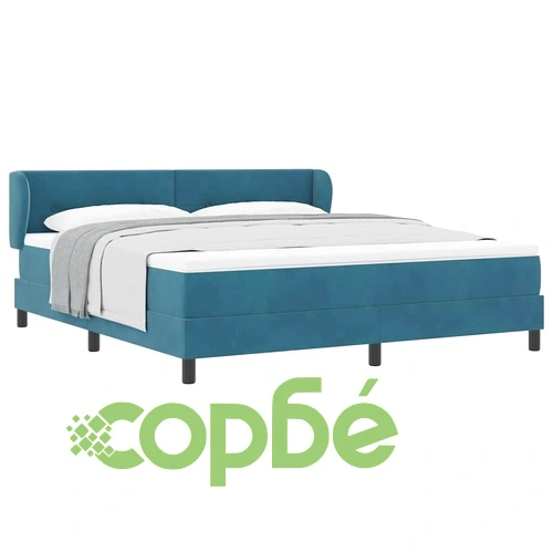 Легло Box Spring с матрак тъмно синьо 180x200 см кадифе ➤ топ цена ➤ sorbe.bg