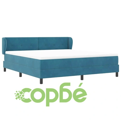 Легло Box Spring с матрак тъмно синьо 180x200 см кадифе ➤ топ цена ➤ sorbe.bg